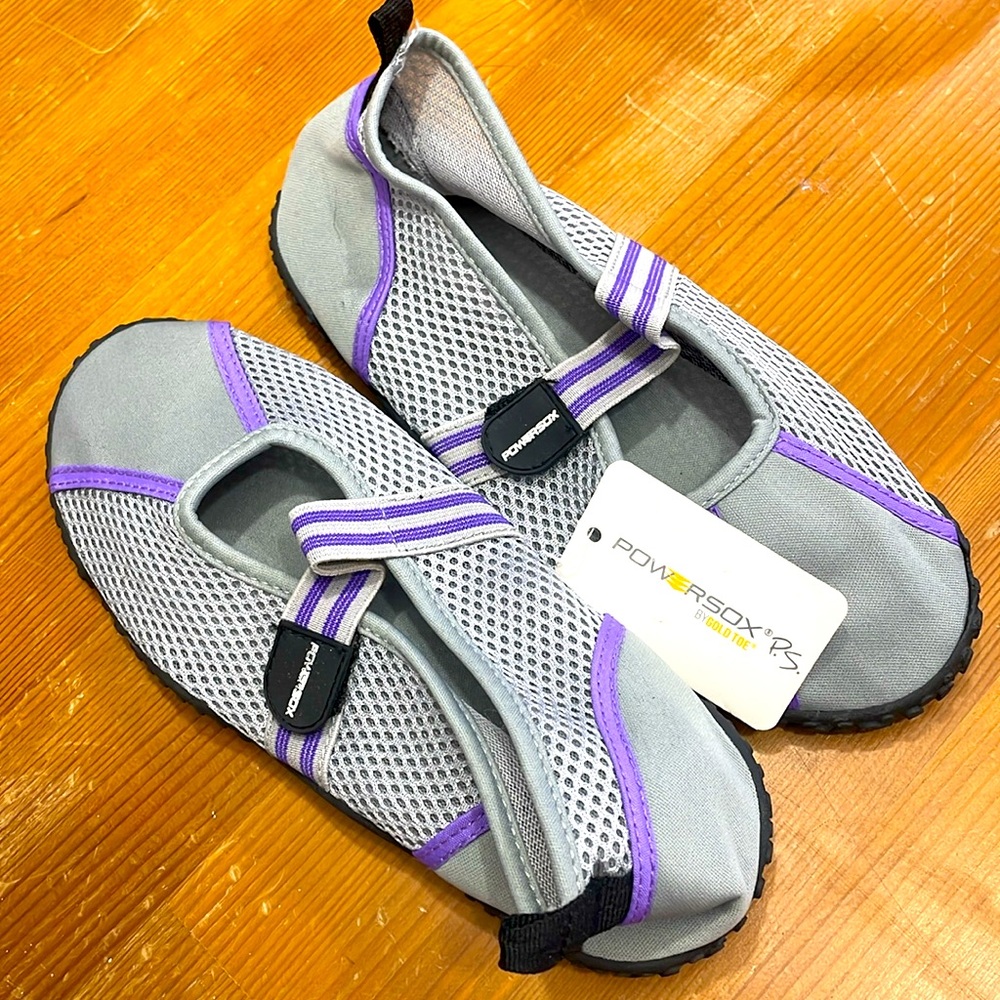 ☔️ GOLD TOE POWERSOX P.S. Women’s Water Shoes Size 7 Gray Purple Anti-Slip …
